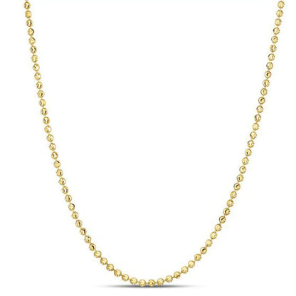 Moon Cut Bead Chain necklace 14k yellow gold 2.00 mm Bids.com on Tampa Home & Garden Store