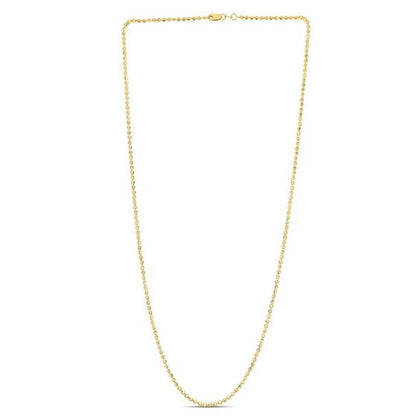 Moon Cut Bead Chain necklace, 14k yellow gold, 2.0 mm on Tampa Home & Garden Store