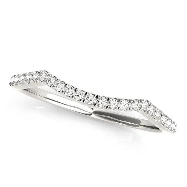 14k white gold diamond pave curved wedding band 1/8 cttw by Bids.com on Tampa Home & Garden Store
