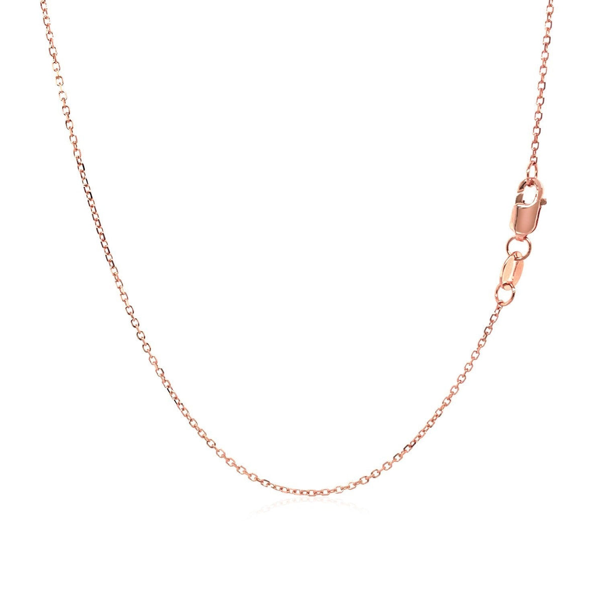 Necklace 18k rose gold diamond-cut cable link chain 0.75 mm by Bids.com on Tampa Home & Garden Store