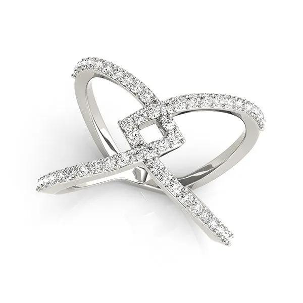 14k white gold diamond ring with entwined cross design, 1/2 cttw, Bids.com on Tampa Home & Garden Store
