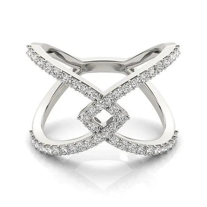 Ring 14k white gold fancy entwined design diamond ring 1/2 cttw with pave diamonds on Tampa Home & Garden Store