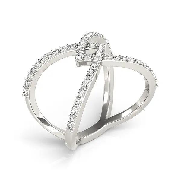 Ring 14k white gold fancy entwined diamond design pave diamonds 1/2 cttw Bids.com on Tampa Home & Garden Store