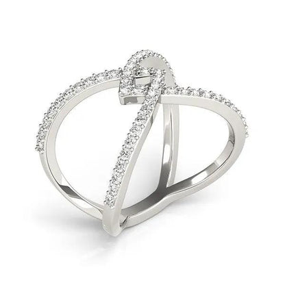 Ring 14k white gold fancy entwined diamond design pave diamonds 1/2 cttw Bids.com on Tampa Home & Garden Store