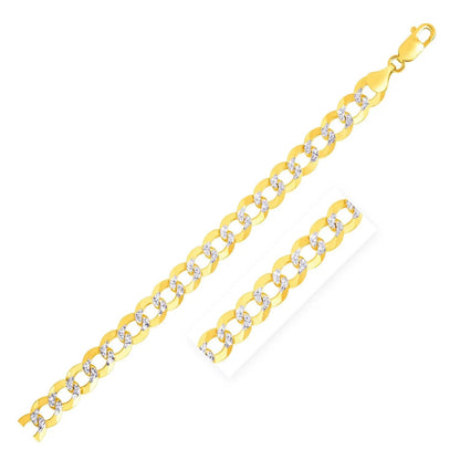 Necklace 7.0 mm 14k two-tone gold pave curb chain with diamond accents on Tampa Home & Garden Store