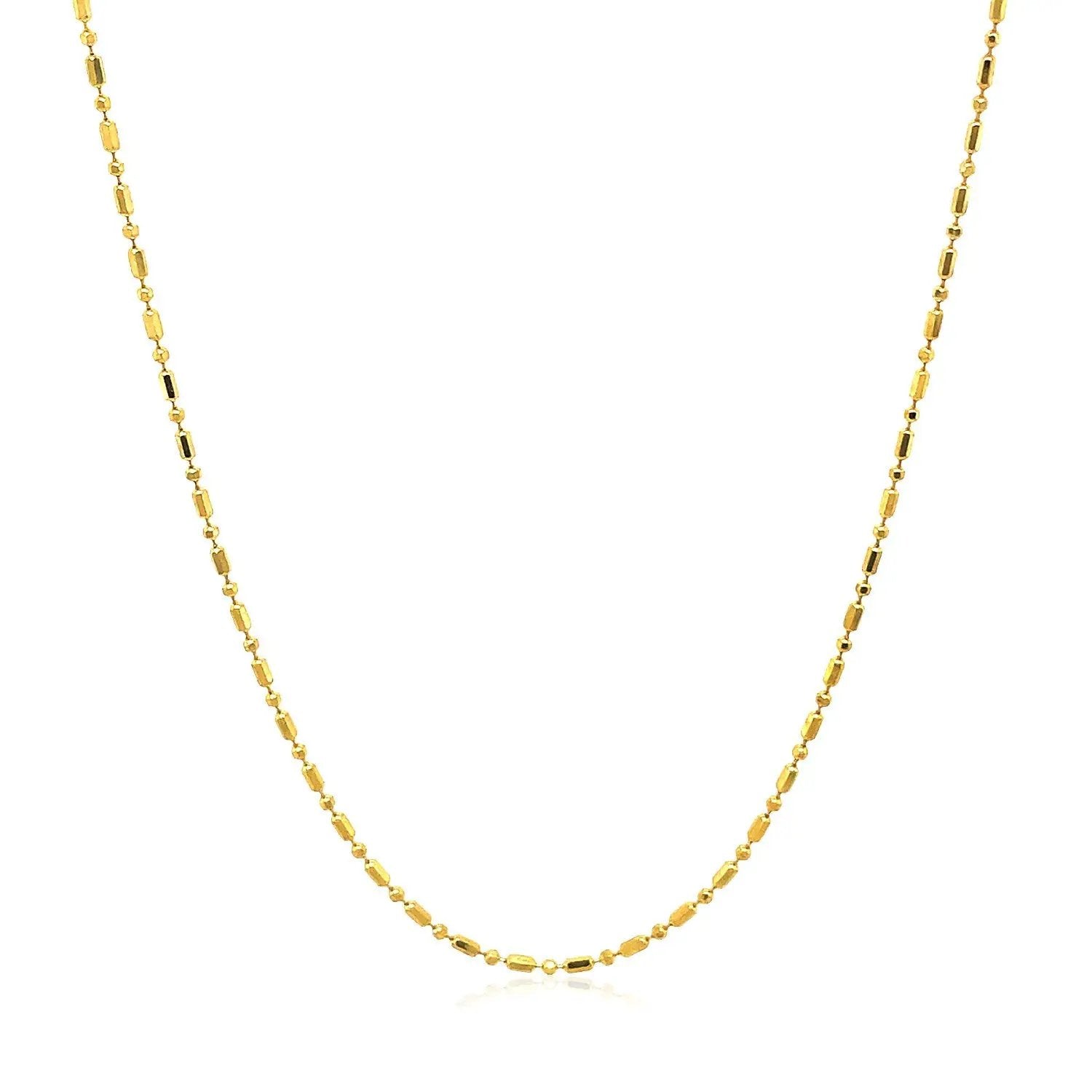 14k yellow gold diamond-cut bead chain necklace 1.0mm by Bids.com on Tampa Home & Garden Store