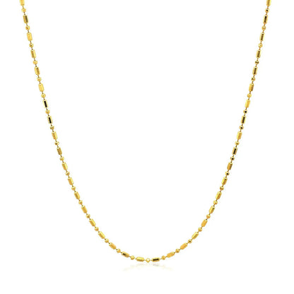 14k yellow gold diamond-cut bead chain necklace 1.0mm by Bids.com on Tampa Home & Garden Store