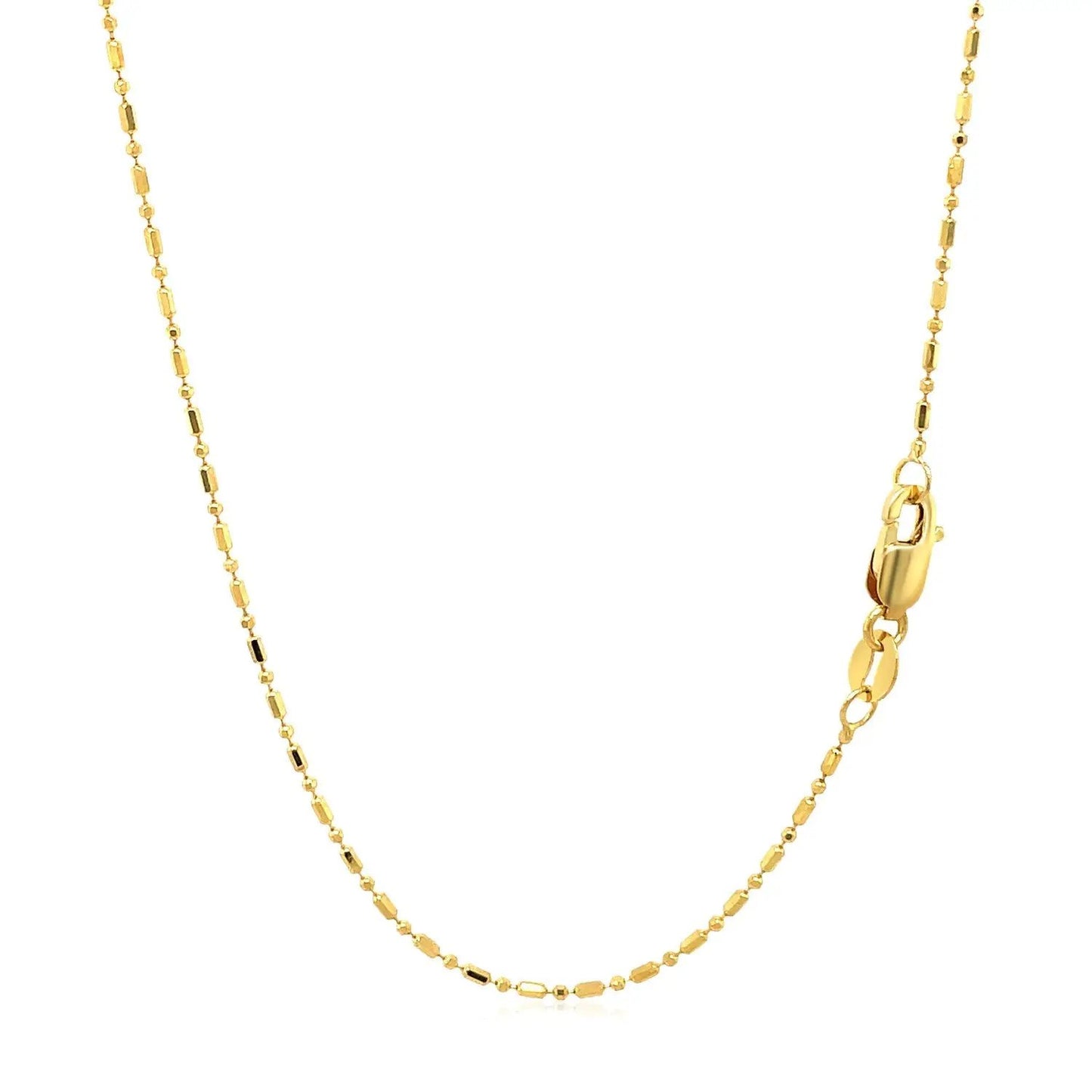 14k yellow gold diamond-cut bead chain necklace 1.0mm by Bids.com with lobster clasp on Tampa Home & Garden Store