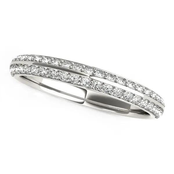 14k white gold two-row pave diamond wedding band ring 1/4 cttw by Bids.com on Tampa Home & Garden Store