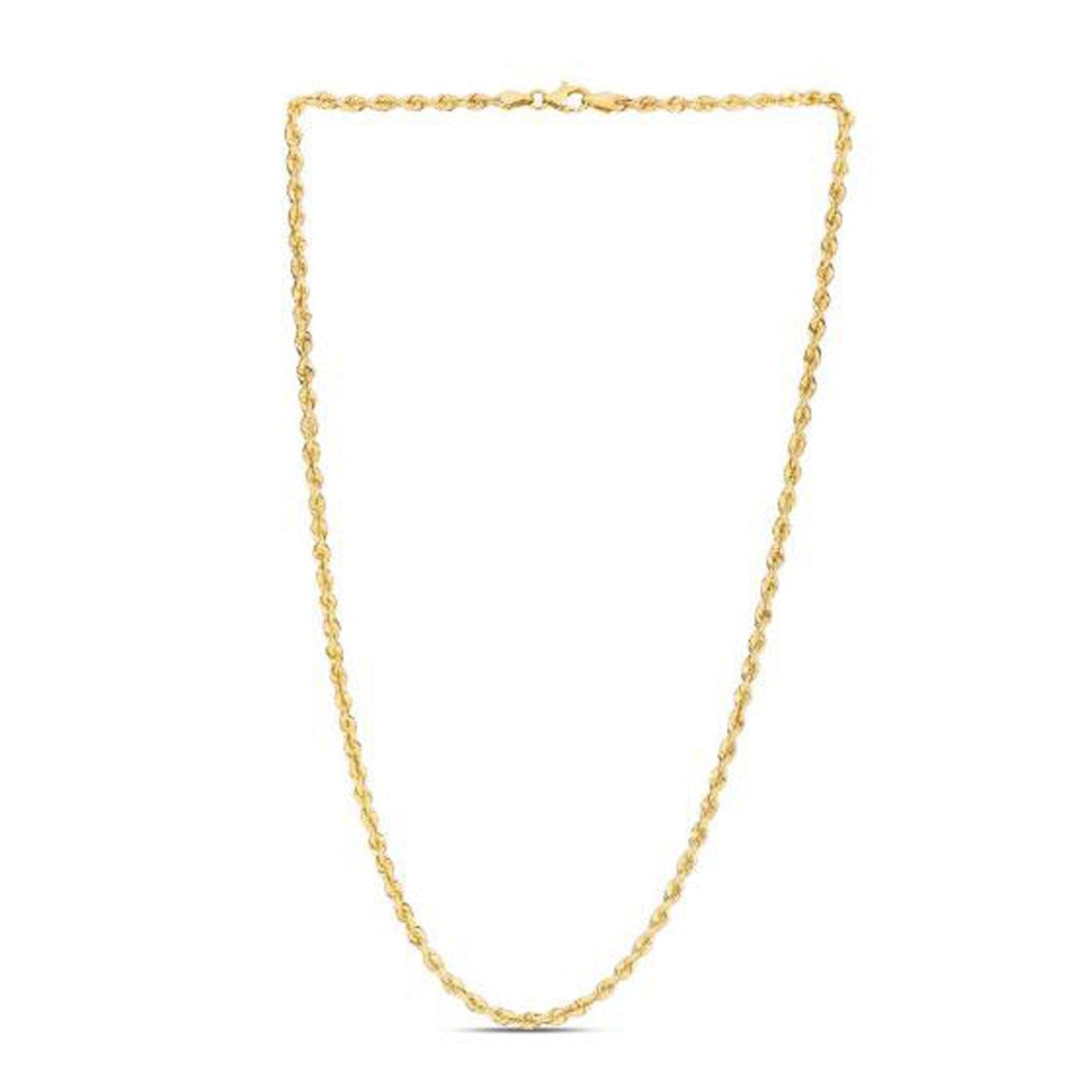 14k yellow gold light rope chain necklace, 3mm width on Tampa Home & Garden Store