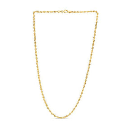 14k yellow gold light rope chain necklace, 3mm width on Tampa Home & Garden Store