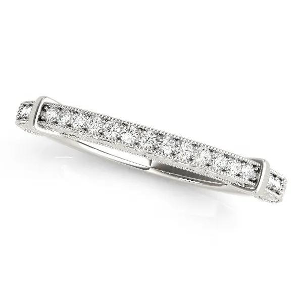 14k white gold bead-border modern wedding band with 1/8 cttw diamonds by Bids.com on Tampa Home & Garden Store