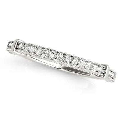 14k white gold bead-border modern wedding band with 1/8 cttw diamonds by Bids.com on Tampa Home & Garden Store