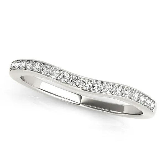 14k white gold curved channel diamond wedding band, 1/4 cttw, Bids.com on Tampa Home & Garden Store