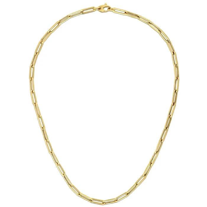 14K yellow gold bold paperclip chain necklace, 4.2 mm, by Bids.com on Tampa Home & Garden Store