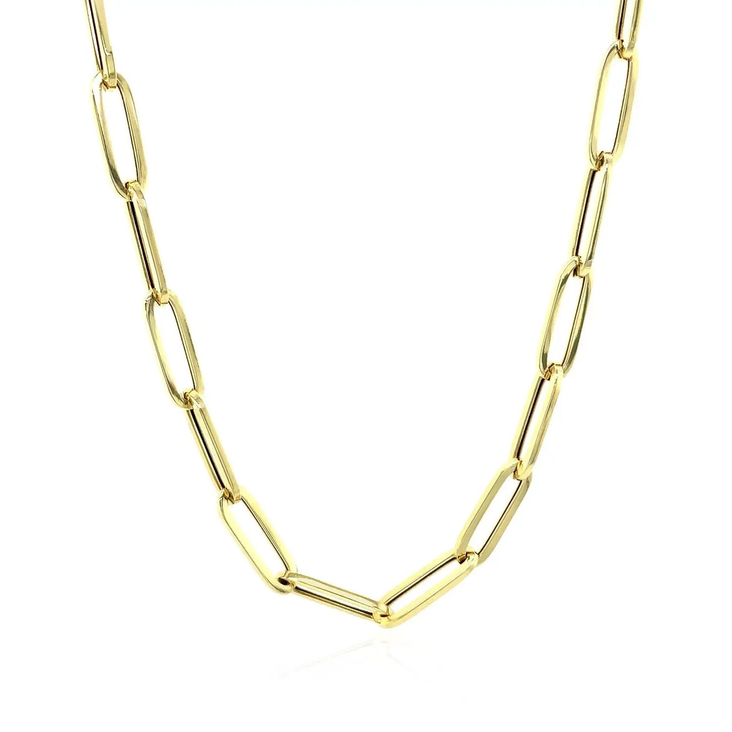14K yellow gold bold paperclip chain necklace, 4.2 mm, by Bids.com on Tampa Home & Garden Store