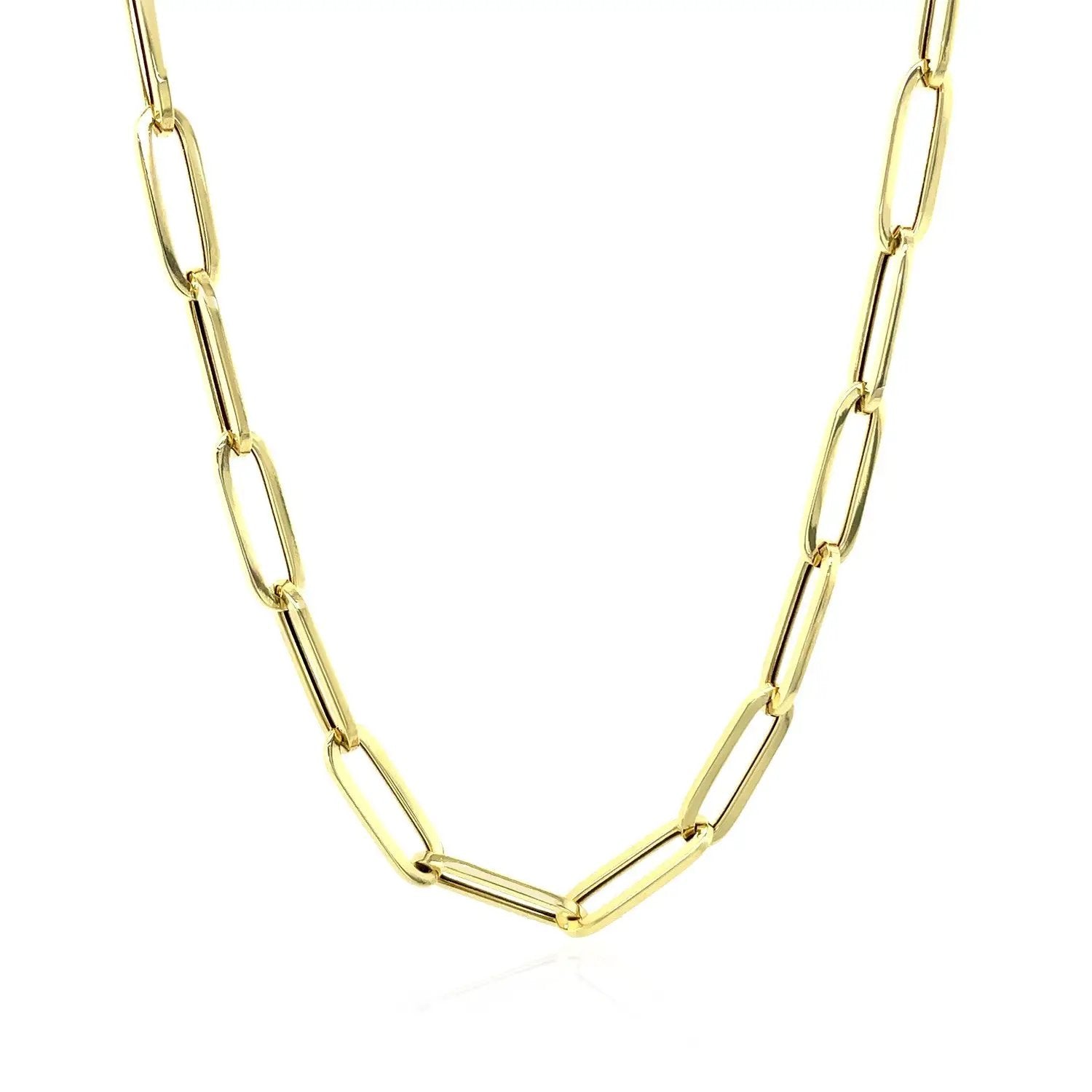 14K yellow gold bold paperclip chain necklace, 4.2 mm, by Bids.com on Tampa Home & Garden Store