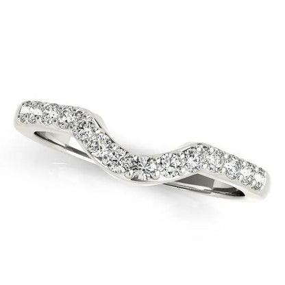 14k white gold pave-set diamond curved wedding band, Bids.com, 1/4 cttw on Tampa Home & Garden Store