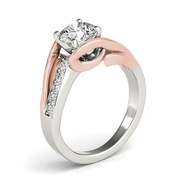 14k white and rose gold bypass shank diamond engagement ring by Bids.com with pavé diamond band on Tampa Home & Garden Store
