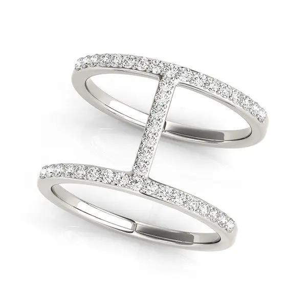 14k white gold dual-band bridge diamond ring by Bids.com with pave diamonds 3/8 cttw on Tampa Home & Garden Store