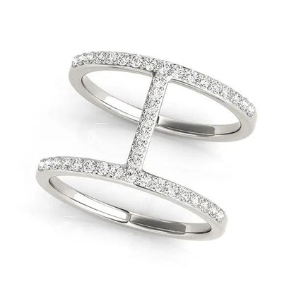 14k white gold dual-band bridge diamond ring by Bids.com with pave diamonds 3/8 cttw on Tampa Home & Garden Store