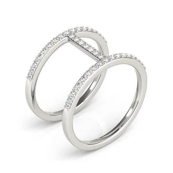 14k white gold dual-band bridge-style diamond ring with pavé diamonds, 3/8 cttw, Bids.com on Tampa Home & Garden Store