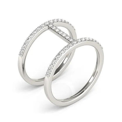 14k white gold dual-band bridge-style diamond ring with pavé diamonds, 3/8 cttw, Bids.com on Tampa Home & Garden Store
