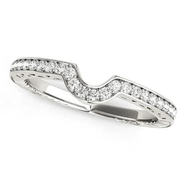 Wedding band 14k white gold curved prong-set pavé diamonds 1/8 cttw Bids.com on Tampa Home & Garden Store