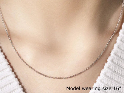 14k white gold round cable link chain necklace 1.5mm Bids.com on Tampa Home & Garden Store