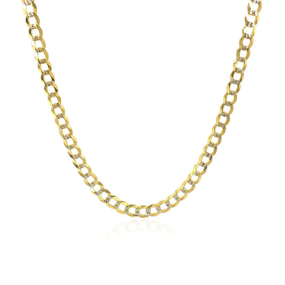 3.2 mm two-tone gold pave curb chain necklace with yellow gold links and pavé accents on Tampa Home & Garden Store