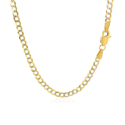 3.2 mm two-tone gold pave curb chain necklace with pave diamonds, 14k by Bids.com on Tampa Home & Garden Store