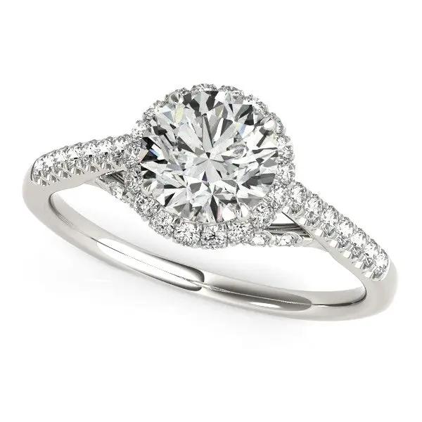 Engagement ring 14k white gold round-cut pave halo by Bids.com with split shank, 1 3/8 cttw on Tampa Home & Garden Store