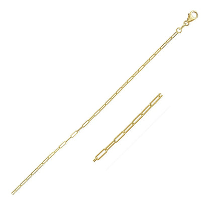 14K yellow gold paperclip chain necklace, 1.5mm, two chains shown on Tampa Home & Garden Store