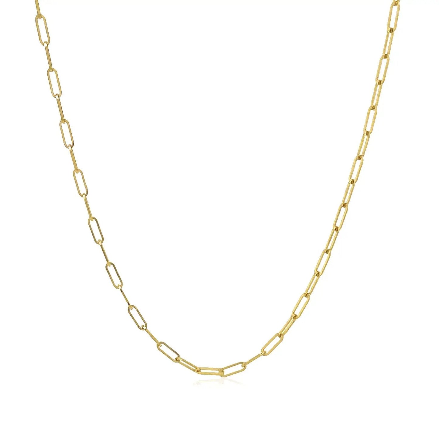 14K yellow gold fine paperclip chain necklace 1.5mm by Bids.com on Tampa Home & Garden Store
