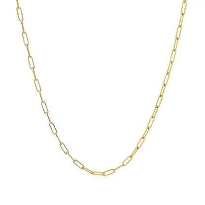 14K yellow gold fine paperclip chain necklace 1.5mm by Bids.com on Tampa Home & Garden Store