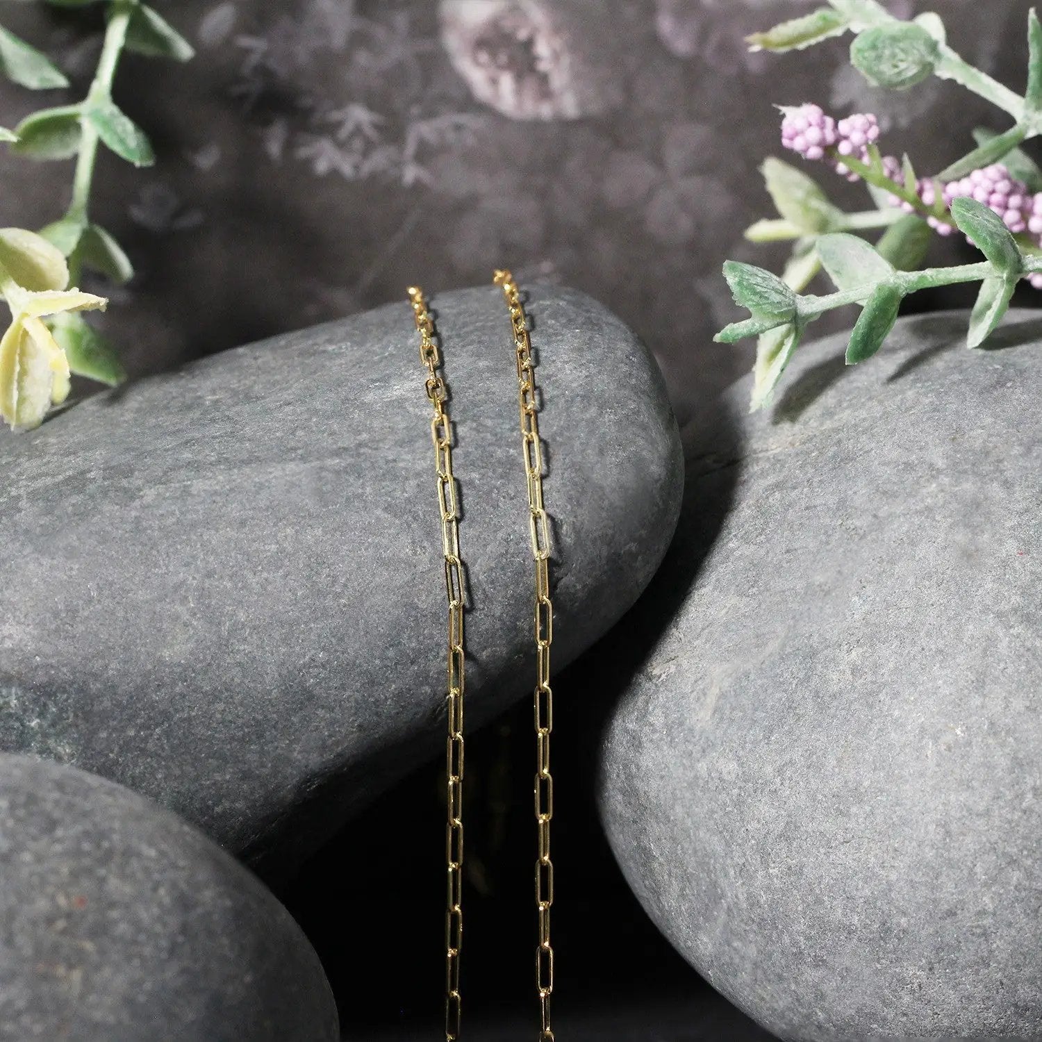 Two 14K yellow gold paperclip chain necklaces 1.5mm on Tampa Home & Garden Store