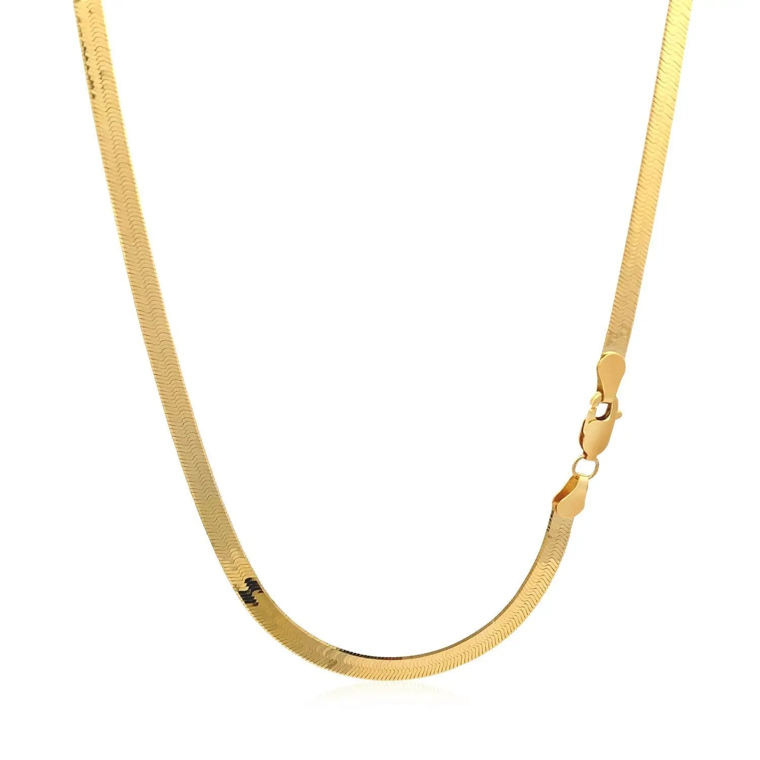 Imperial Herringbone Chain necklace, 10k yellow gold 3.80mm, by Bids.com on Tampa Home & Garden Store