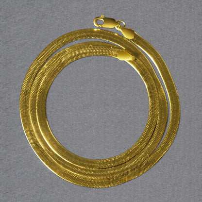 Imperial Herringbone Chain necklace, 10k yellow gold, 3.80 mm, textured flat-links on Tampa Home & Garden Store