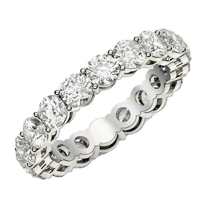 Round-cut lab-grown diamond eternity ring in 14k white gold, FG/VS2, 2 ctw, Bids.com on Tampa Home & Garden Store