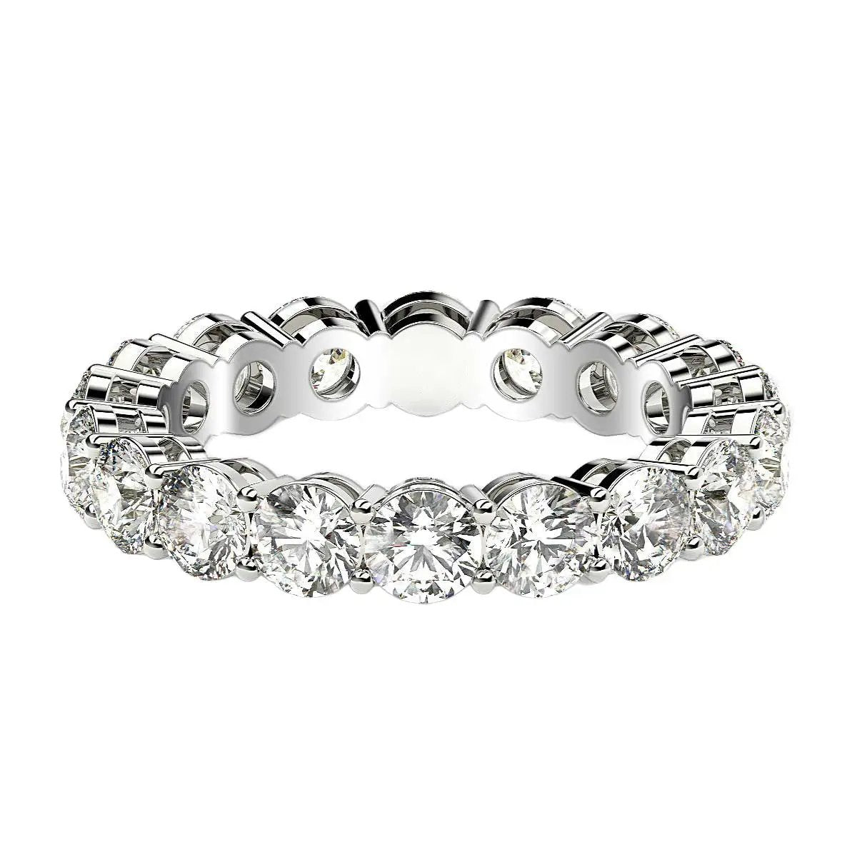Round cut lab-grown diamond eternity ring, 14k white gold, 2 ctw FG/VS2, Bids.com on Tampa Home & Garden Store