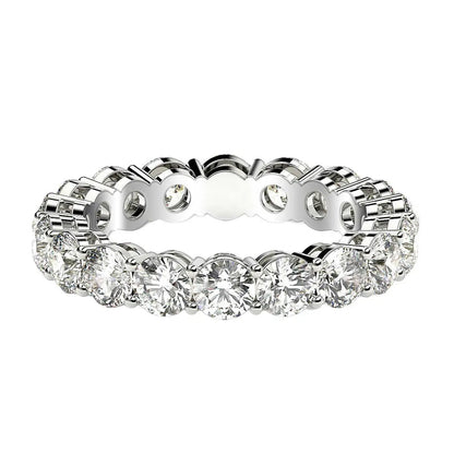 Round cut lab-grown diamond eternity ring, 14k white gold, 2 ctw FG/VS2, Bids.com on Tampa Home & Garden Store