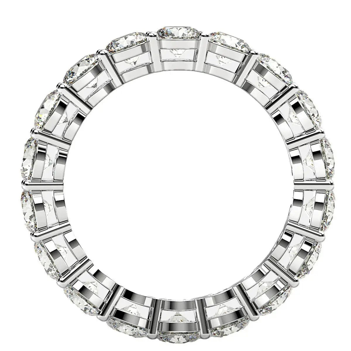 Round cut lab grown diamonds eternity ring in 14k white gold, 2 cttw FG/VS2, Bids.com on Tampa Home & Garden Store