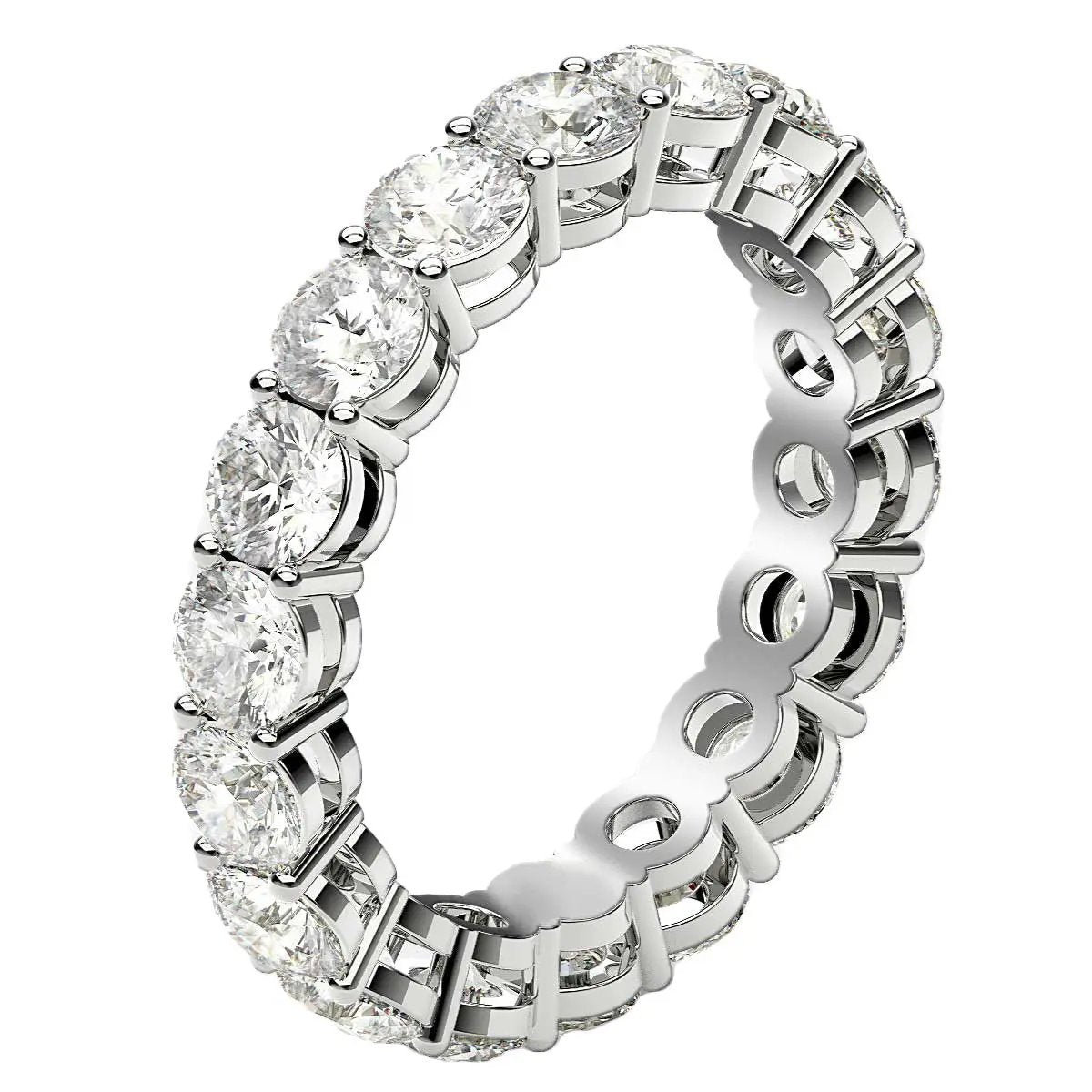 Round-cut lab-grown diamond eternity ring in 14k white gold, 2 cttw FG/VS2, by Bids.com on Tampa Home & Garden Store