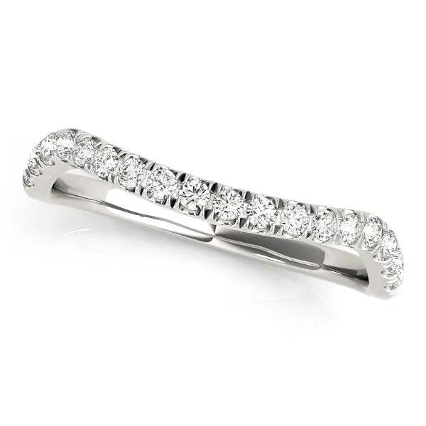 14k white gold curved diamond wedding band 1/4 cttw Bids.com on Tampa Home & Garden Store
