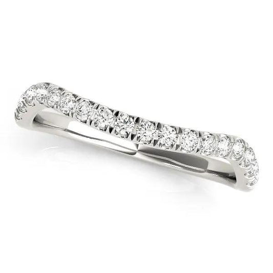 14k white gold curved diamond wedding band 1/4 cttw Bids.com on Tampa Home & Garden Store