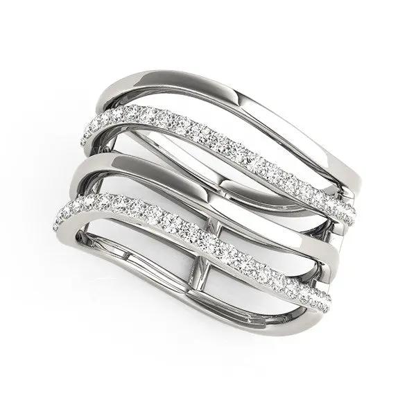 14k white gold multi-band diamond ring with pave diamonds 3/8 cttw on Tampa Home & Garden Store