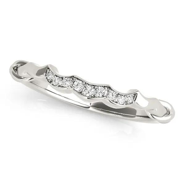 14k White Gold Scallop Wedding Band with 1/20 cttw diamonds by Bids.com on Tampa Home & Garden Store