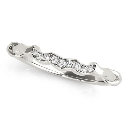 14k White Gold Scallop Wedding Band with 1/20 cttw diamonds by Bids.com on Tampa Home & Garden Store