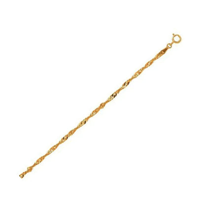 10k yellow gold Singapore chain necklace 2.20 mm by Bids.com on Tampa Home & Garden Store