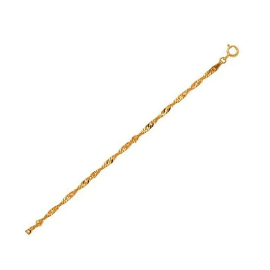 10k yellow gold Singapore chain necklace 2.20 mm by Bids.com on Tampa Home & Garden Store
